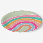 Rainbow Pastel Green Pappteller (Schrägansicht)