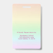 Rainbow Pastel Lehrer-ID-Abzeichen | Gestaltbare N Ausweis (Rückseite)