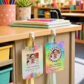 Rainbow Pastel Lehrer-ID-Abzeichen | Gestaltbare N Ausweis