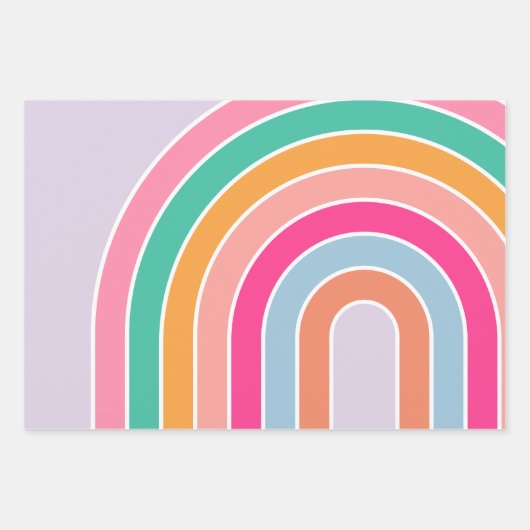 Rainbow Pastel Lila Geschenkpapier Set (Vorderseite)