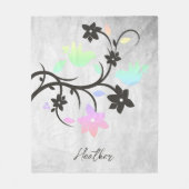 Rainbow Pastel Lovebirds Fleece Blanket (Vorderseite)