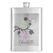 Rainbow Pastel Lovebirds Personalisiert Flask Flachmann (Vorderseite)