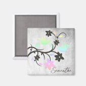 Rainbow Pastel Lovebirds Personalisiert Magnet (Vorderseite/Rückseite)