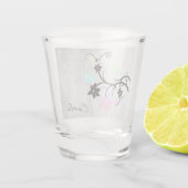 Rainbow Pastel Lovebirds Personalisiert Shotglas Schnapsglas (Rückseite)