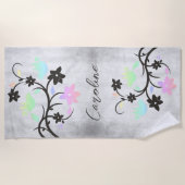 Rainbow Pastel Lovebirds Personalisiert Strandtuch (Vorderseite)
