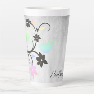 Rainbow Pastel Lovebirds Personalisierte Latte Tas Milchtasse