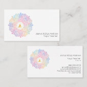 *~* Rainbow Pastel Mandala Women Meditation Energi Visitenkarte (Vorne/Hinten)