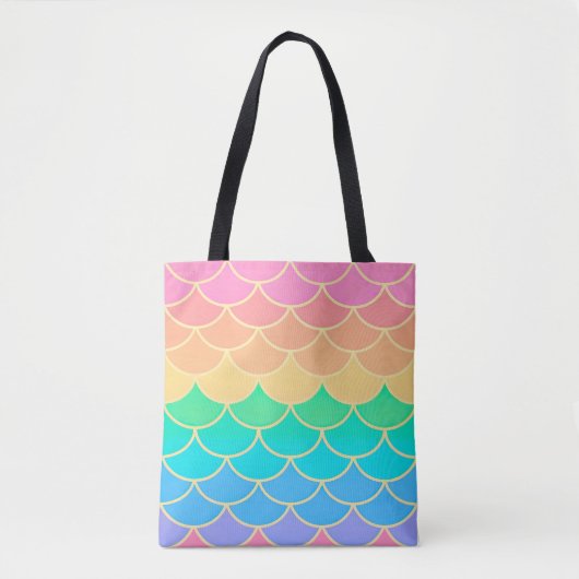 Rainbow Pastel Mermaid Tasche (Vorderseite)