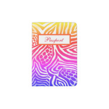 Rainbow Pastel Multi Animal Print Passport Cover