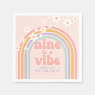 Rainbow Pastel Nine is a Vibe 9. Geburtstag Serviette