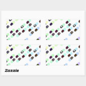 Rainbow Pastel Pills Pattern Rechteckiger Aufkleber (Blatt)