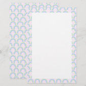 Rainbow Pastel Pink Briefpapier (Vorne/Hinten)