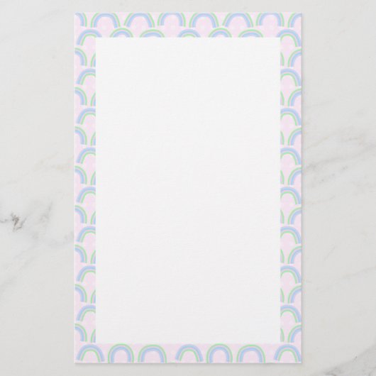 Rainbow Pastel Pink Briefpapier (Vorderseite)