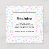 Rainbow Pastel Polka Dots Abstrakt Quadratische Visitenkarte (Rückseite)