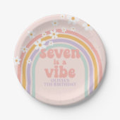 Rainbow Pastel Seven ist ein Vibe 7. Geburtstag Pappteller (Vorderseite)
