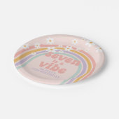 Rainbow Pastel Seven ist ein Vibe 7. Geburtstag Pappteller (Schrägansicht)