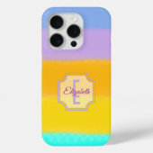 Rainbow Pastel Streifen | Initial Letter Monogram Case-Mate iPhone Hülle (Rückseite)