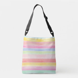 Rainbow Pastel Strip Bag Tragetaschen Mit Langen Trägern