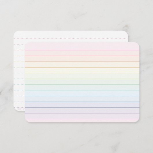 Rainbow Pastel Strip Flat Card mit Dot Rule Dankeskarte (Vorne/Hinten)