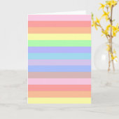 Rainbow Pastel Stripes Grußkarte Karte (Gelbe Blume)
