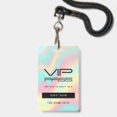 Rainbow Pastel Sweet 16. VIP Pass Lanyard Ausweis (Vorderseite mit Schlüsselband)