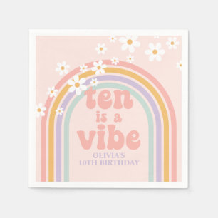 Rainbow Pastel Ten ist ein Vibe 10. Geburtstag Serviette