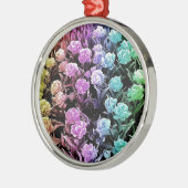 Rainbow Pastel Tulips Ornament Aus Metall (Links)