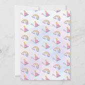 Rainbow Pastel Unicorn Any Age Birthday  Einladung (Rückseite)