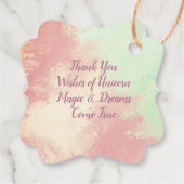 Rainbow Pastel, Unicorn Magic Dream Danke Geschenkanhänger (Rückseite)