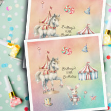 Rainbow Pastel w Animals 10. Geburtstagsparty
