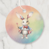 Rainbow Pastel w Animals 2. Geburtstag Party Geschenkanhänger (Rückseite)