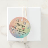 Rainbow Pastel w Animals 2. Geburtstag Party Geschenkanhänger (Beispiel)