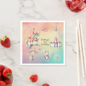 Rainbow Pastel w Animals 2. Geburtstag Party Serviette (Beispiel)