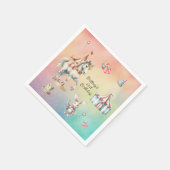 Rainbow Pastel w Animals 2. Geburtstag Party Serviette (Ecke)