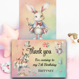 Rainbow Pastel w Animals 7. Geburtstag Dankeskarte