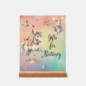 Rainbow Pastel w Animals Geburtstagsgeschenke Acrylschild (Vorderseite)