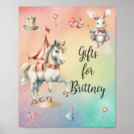 Rainbow Pastel w Animals Geburtstagsgeschenke Poster