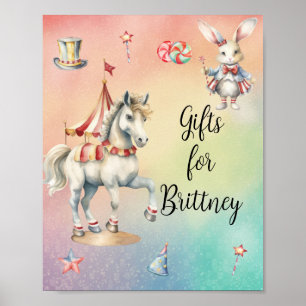 Rainbow Pastel w Animals Geburtstagsgeschenke Poster