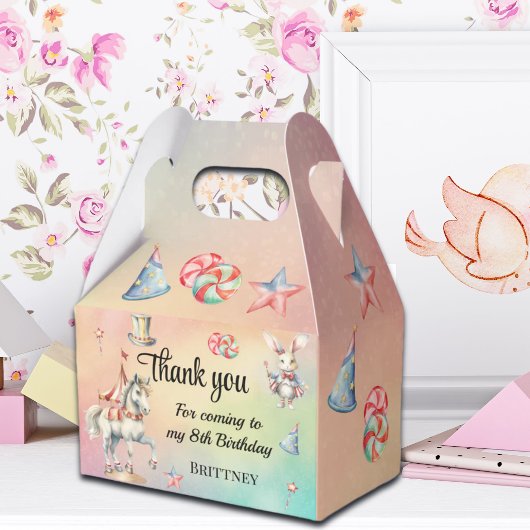 Rainbow Pastel w Animes 8th Birthday Gefälligkeits Geschenkschachtel