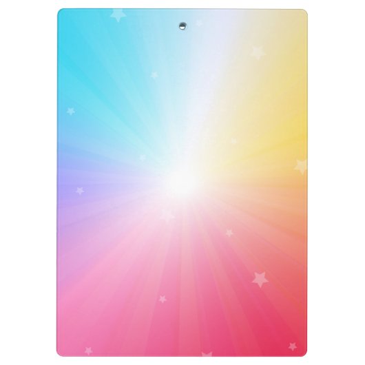 Rainbow Pastel Whimsical Reitrian Klemmbrett (Rückseite)