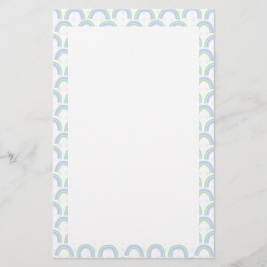 Rainbow Pastel White Briefpapier (Vorderseite)