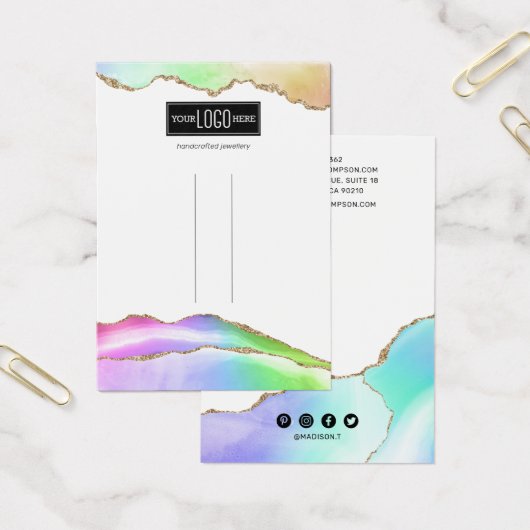 Rainbow Pastell Agate Hair Clip Display (Büro)