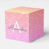 Rainbow Pastell Glitzer & Sparkle Monogram Geschenkschachtel (Vorderseite)