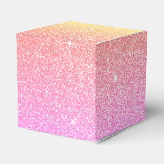 Rainbow Pastell Glitzer & Sparkle Monogram Geschenkschachtel (Rückseite)