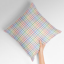 Rainbow Pastell karierter niedlicher Federgingham