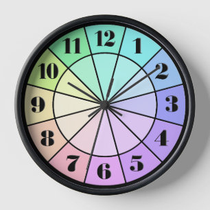 Rainbow Pastell Pie Wecken Uhr