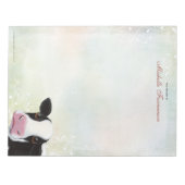 Rainbow Pastell Schwarz & Weiß Kuh Grosses Notepad Notizblock (Vorderseite)