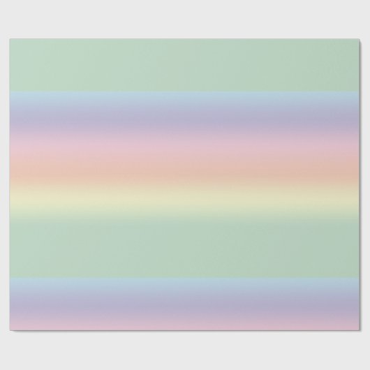 Rainbow Pastell Streifen Wrapping Paper Geschenkpapier (Flach)