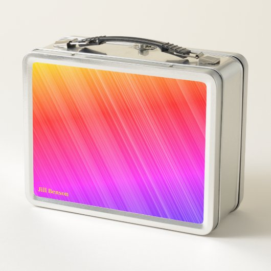 Rainbow Pastell Stripes Lunchbox (Rückseite)