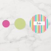 Rainbow Pastellfarben Retro vertikale Streifen Konfetti (Rückseiten)